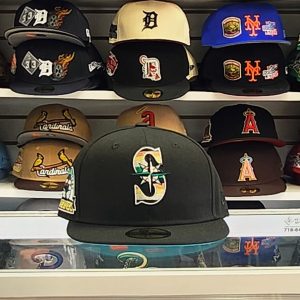 New Era Black Seattle Mariners  30th Anniversary Patch -59Fifty Fitted- Aqua Bottom
