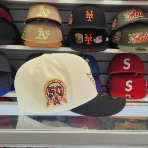 New Era Anaheim Angels 2 tone 59fifty Fitted- 50th Anniversary Patch- Red UV. - Image 2